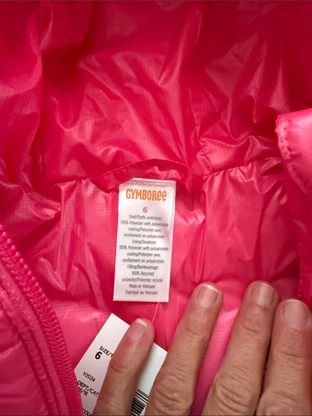 NWT Gymboree Girls Bright Pink Quilted Hooded Puffer Jacket size 6
